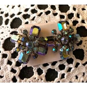 VINTAGE 'Aurora borealis' clip earrings